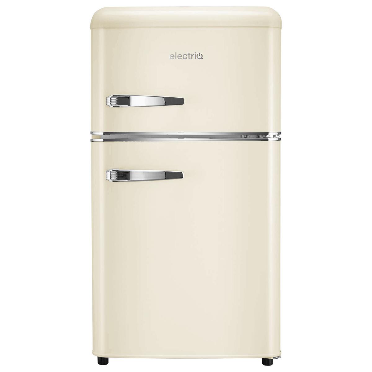 electriQ 80 Litre 70/30 Retro Freestanding Fridge Freezer – Cream