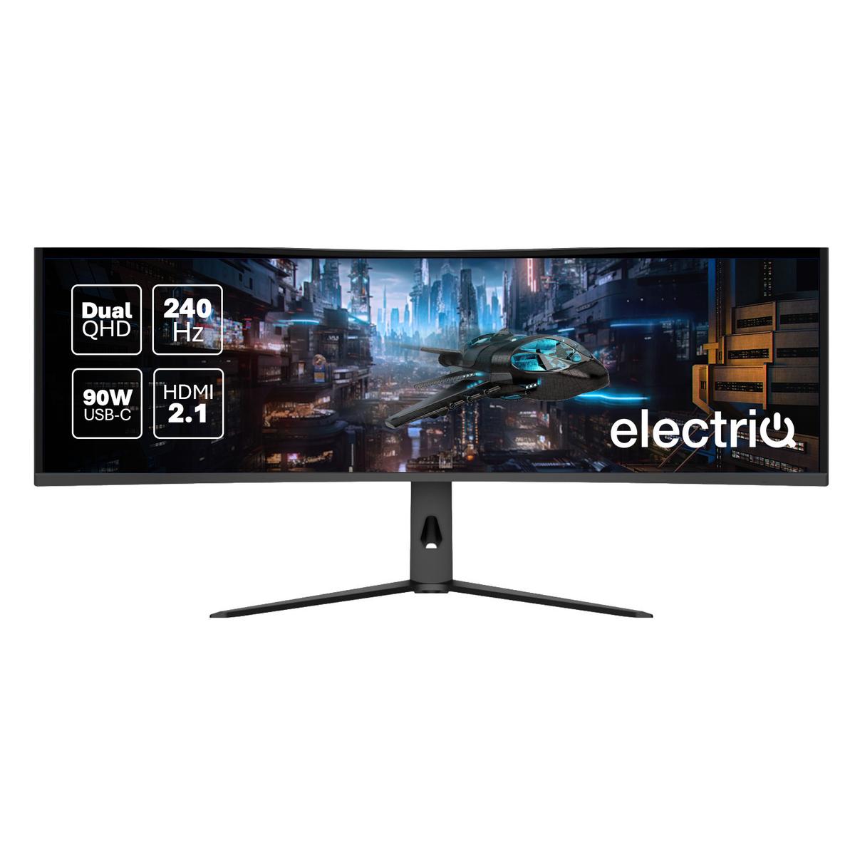 Refurbished electriQ 49" VA Dual QHD 240Hz HDR400 UltraWide Curved USB-C Gaming Monitor