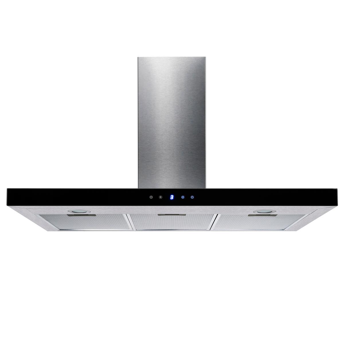electriQ 90cm Slimline Touch Control Cooker Hood - Stainless Steel