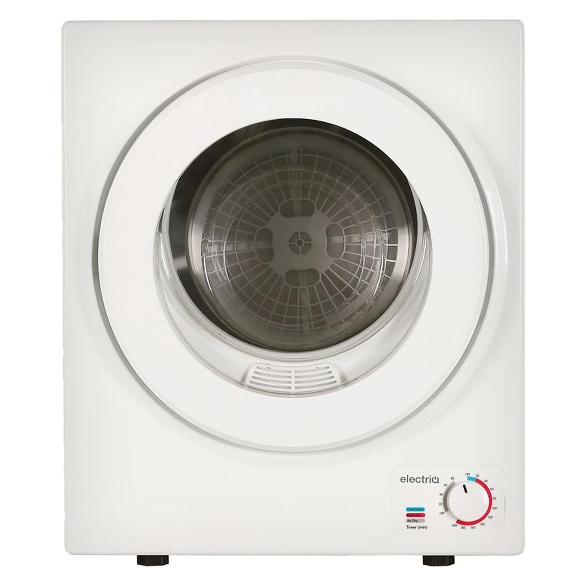electriQ 2.5kg Mini Compact Vented Tumble Dryer - Quiet - White