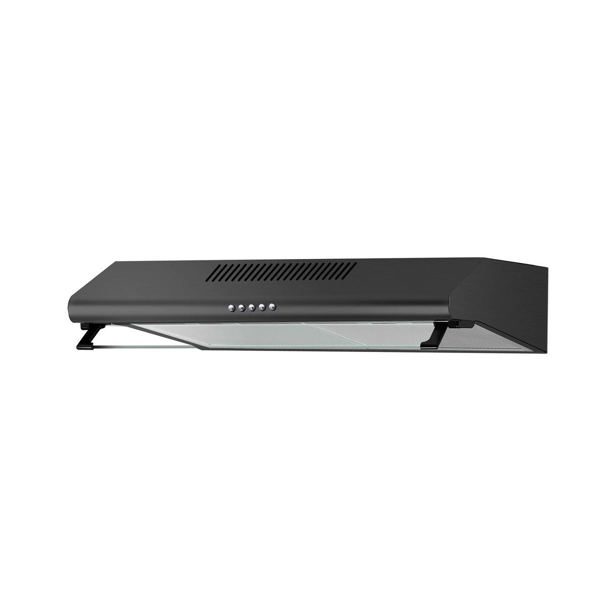 GRADE A3 - electriQ 60cm Top & Rear Venting Visor Cooker Hood - Black