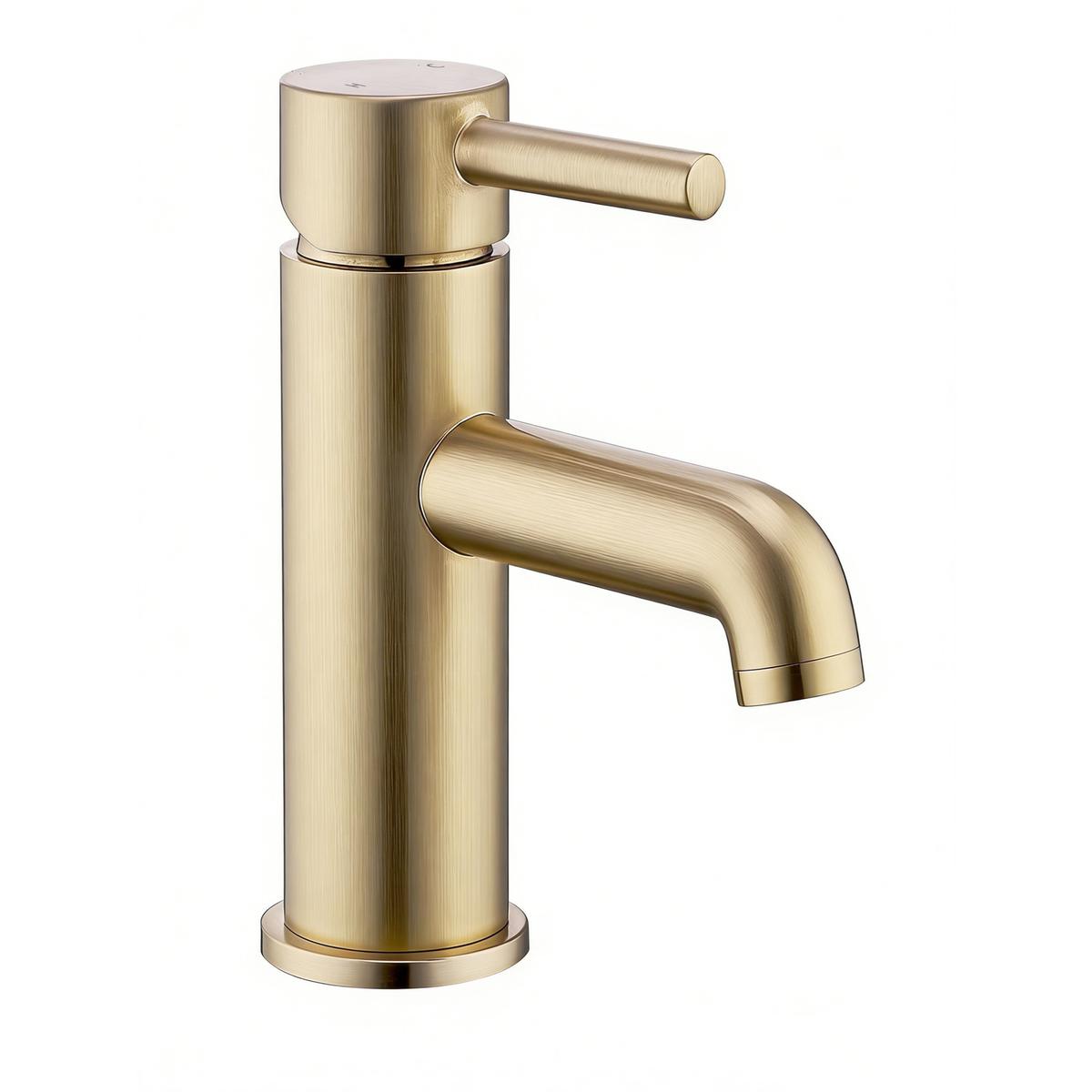 Brushed Brass Mono Basin Mixer Tap - Arissa