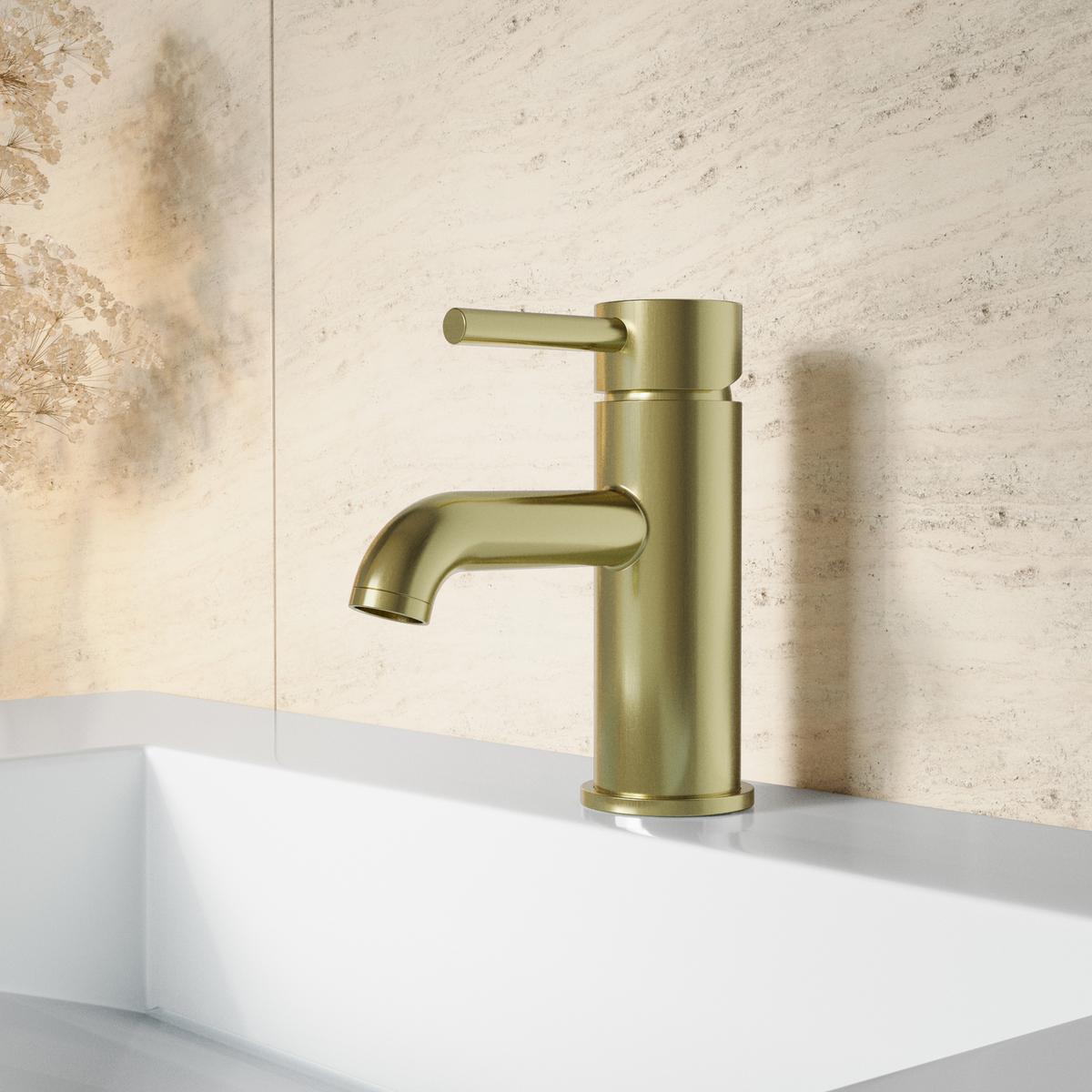 Brushed Brass Mono Basin Mixer Tap - Arissa