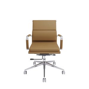 Tan Faux Leather Office Swivel Chair - Benson