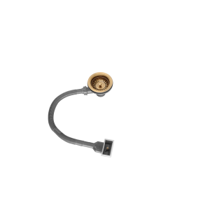Brushed Brass Kitchen Sink Strainer Waste with square overflow  - Enza