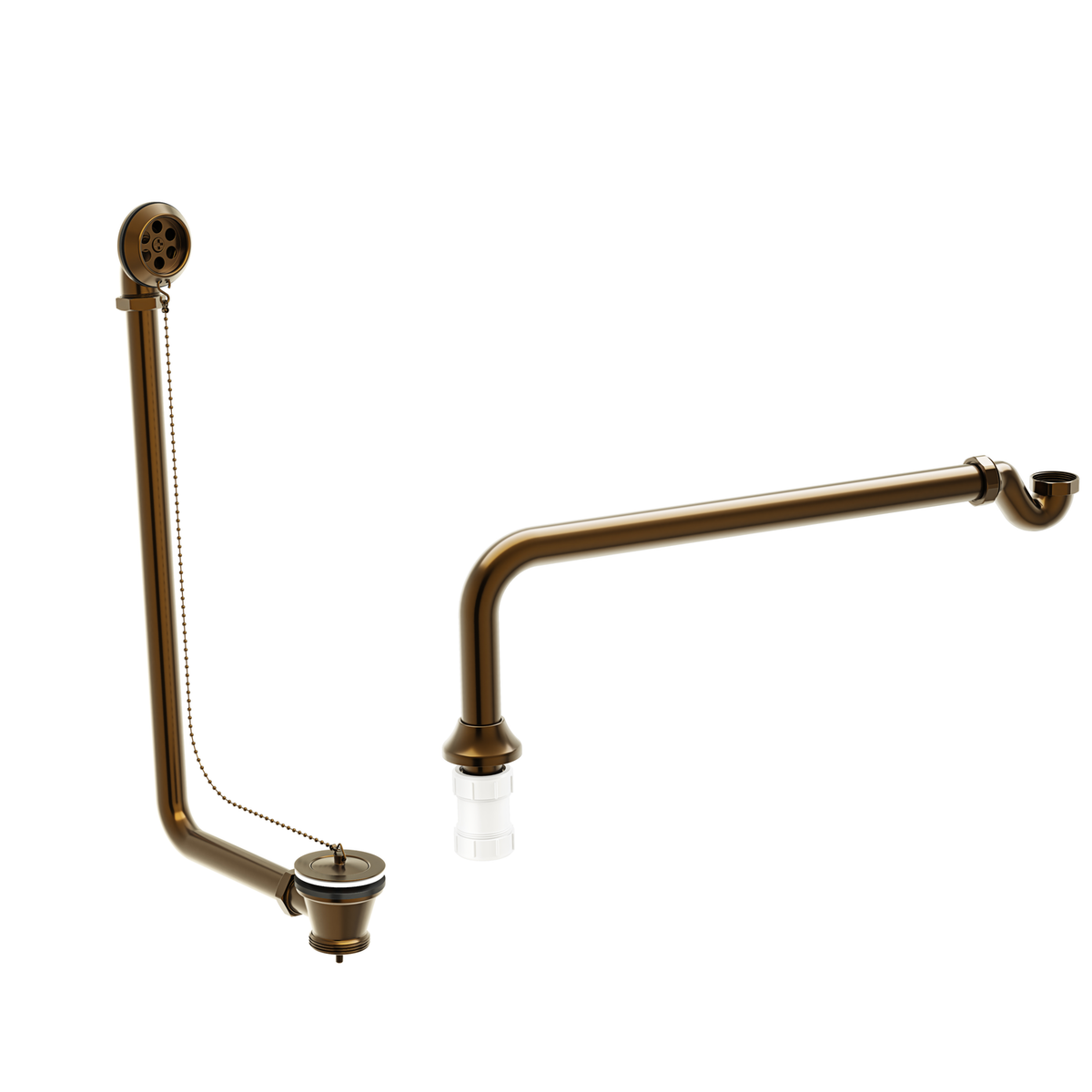 Brushed Bronze Exposed Bath Waste & Brushed Bronze Exposed Bath Trap - Park Royal