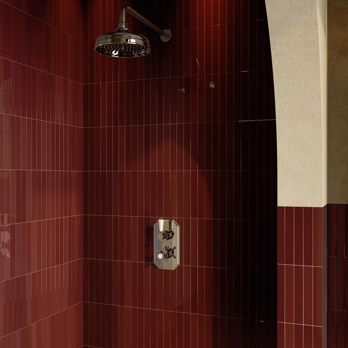 Chrome 1 Outlet Wall Mounted Thermostatic Mixer Shower Set - Cambridge
