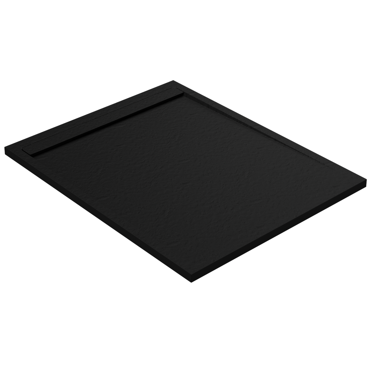 1400x800mm Rectangular Anti-Slip 30mm Slimline Black Stone Resin Shower Tray – Coast