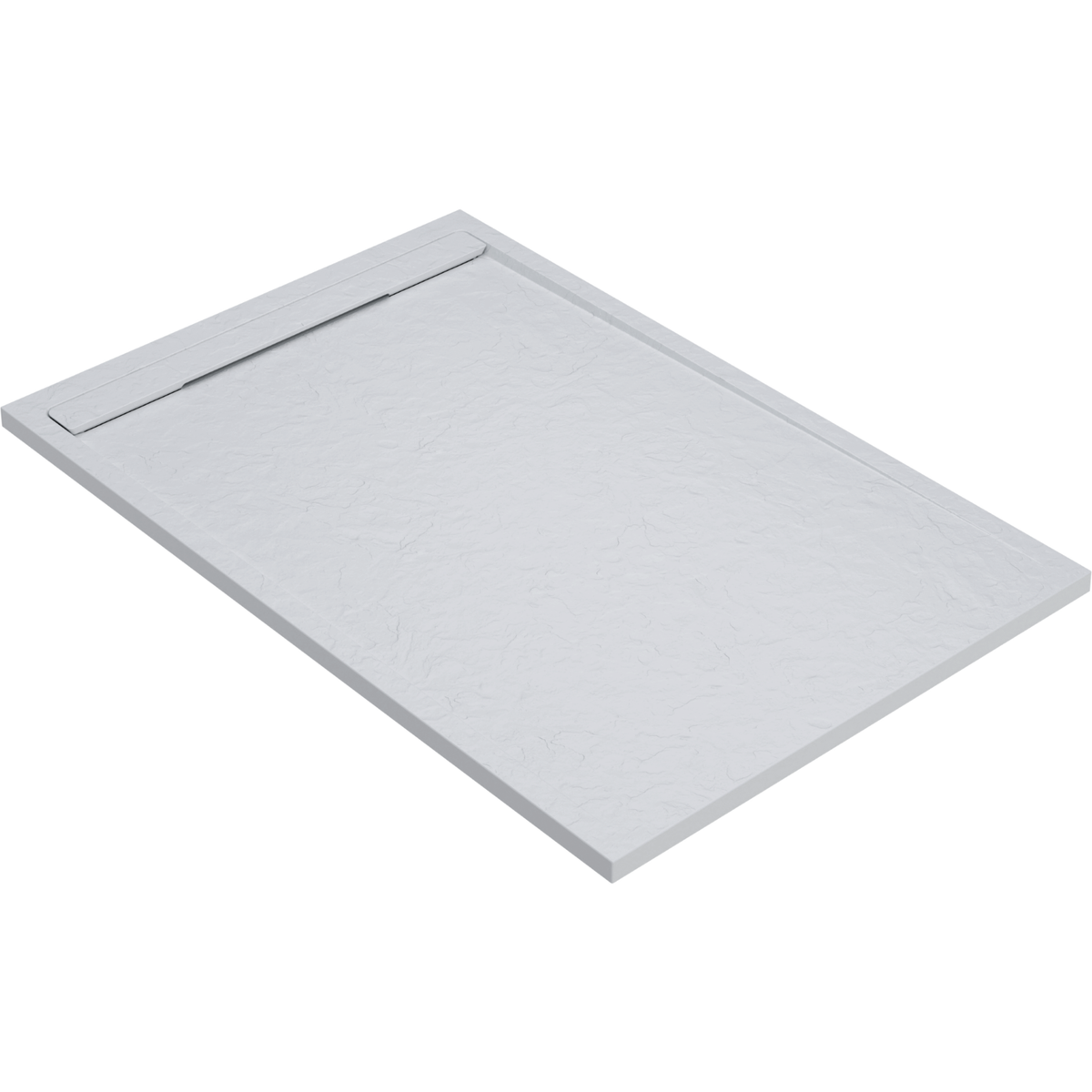 1400x800mm Rectangular Anti-Slip 30mm Slimline White Stone Resin Shower Tray – Coast