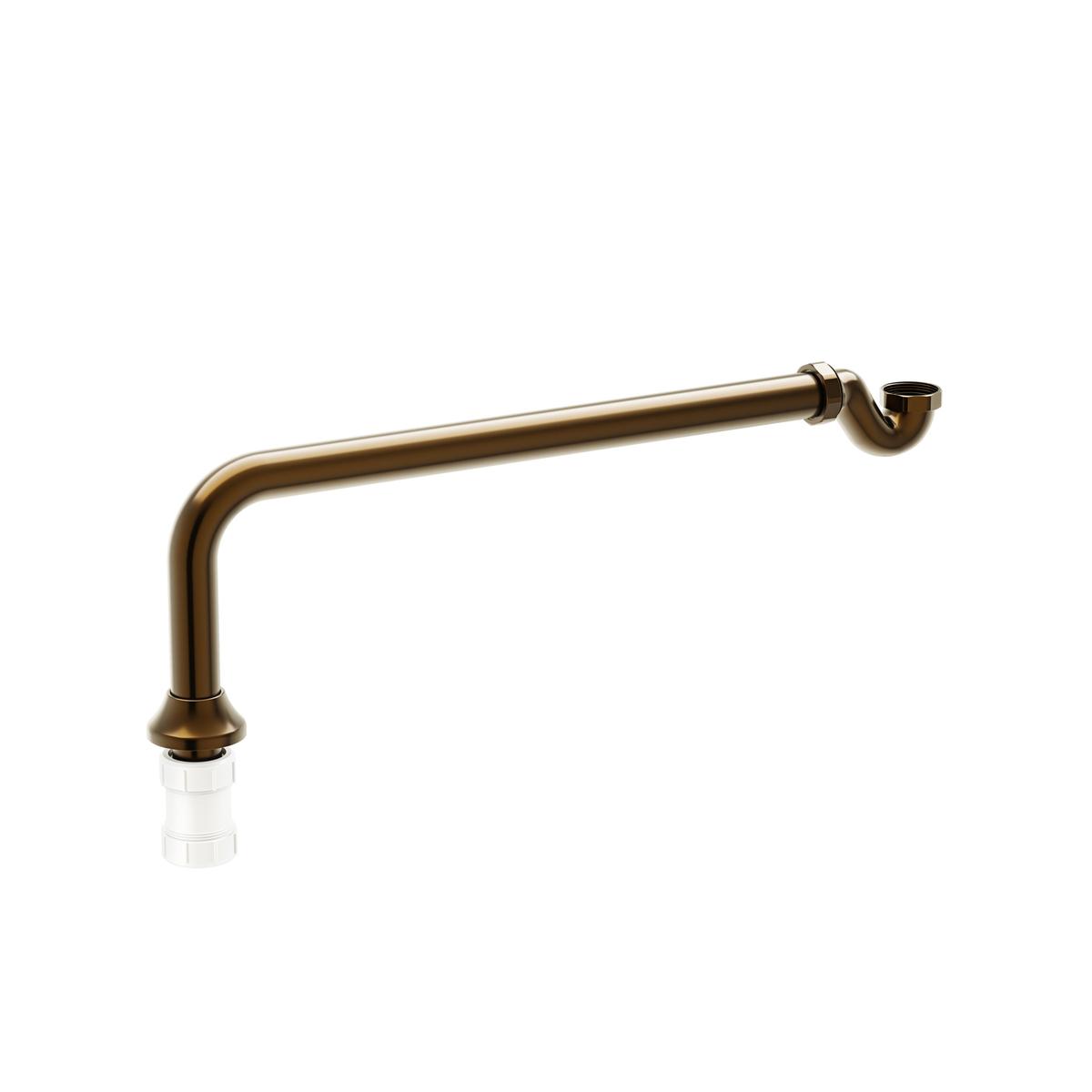Brushed Bronze Traditional Exposed Shallow Seal Bath Trap & Pipe - Park Royal