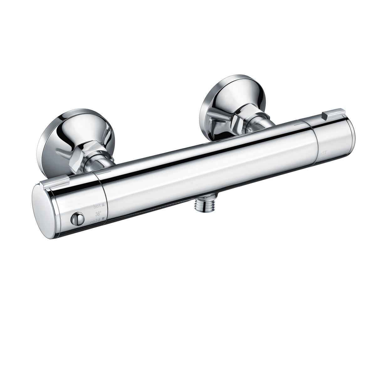 Chrome 1 Outlet Exposed Thermostatic Shower Valve with Cool Touch - Flow
