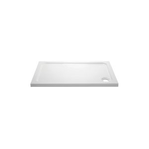 1100x800mm Rectangular Shower Tray – Low Profile 45mm – Stone Resin – White – Pearl