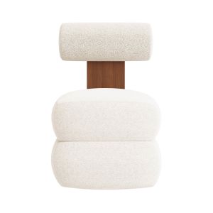 Cream Boucle Roll Back Dressing Table Chair - Cleo
