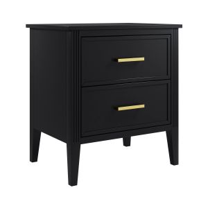 Black 2 Drawer Bedside Table - Delilah