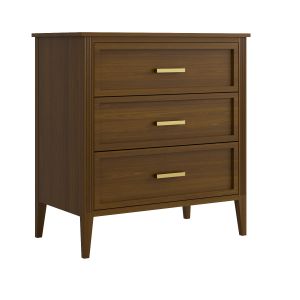 Walnut 3 Drawer Chest of Drawers - Delilah