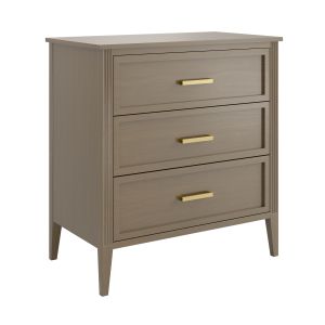 Dark Wood 3 Drawer Chest of Drawers - Delilah