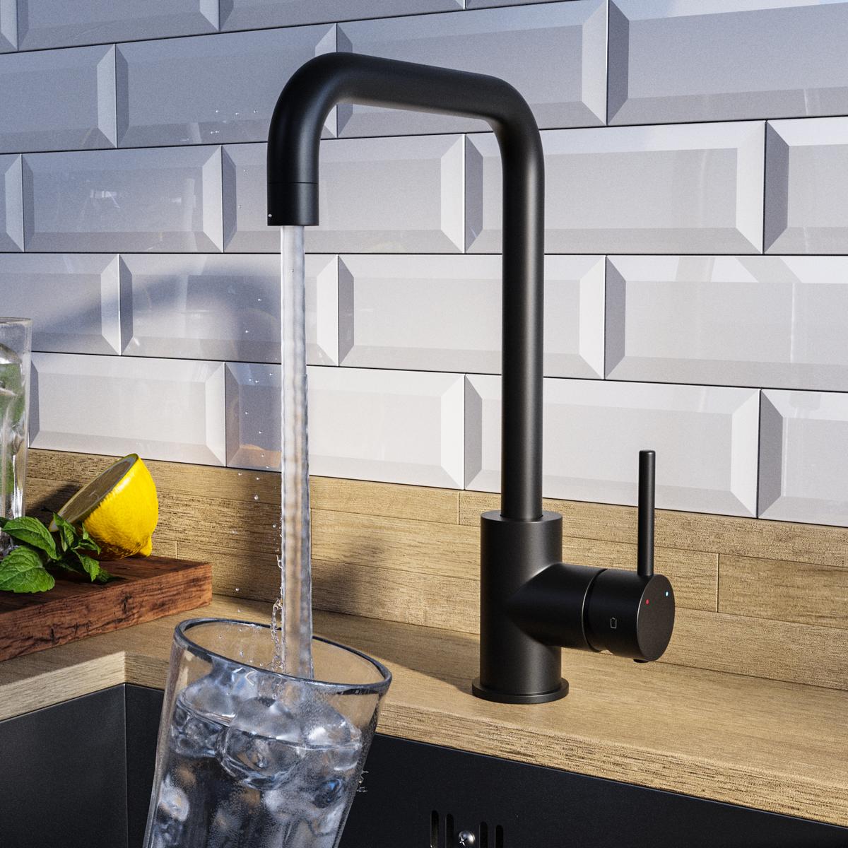 Matt Black 3 In 1 Filtered Water Kitchen Mixer Tap - Pronto Elwood