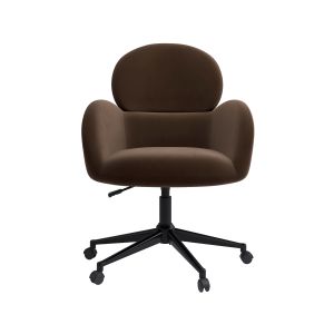 Brown Velvet Swivel Office Chair - Joelle