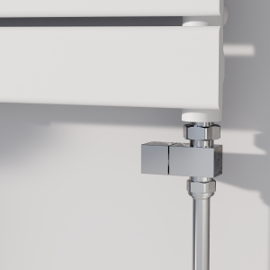 Elego Chrome Modern Manual Straight Radiator Valves (pair)