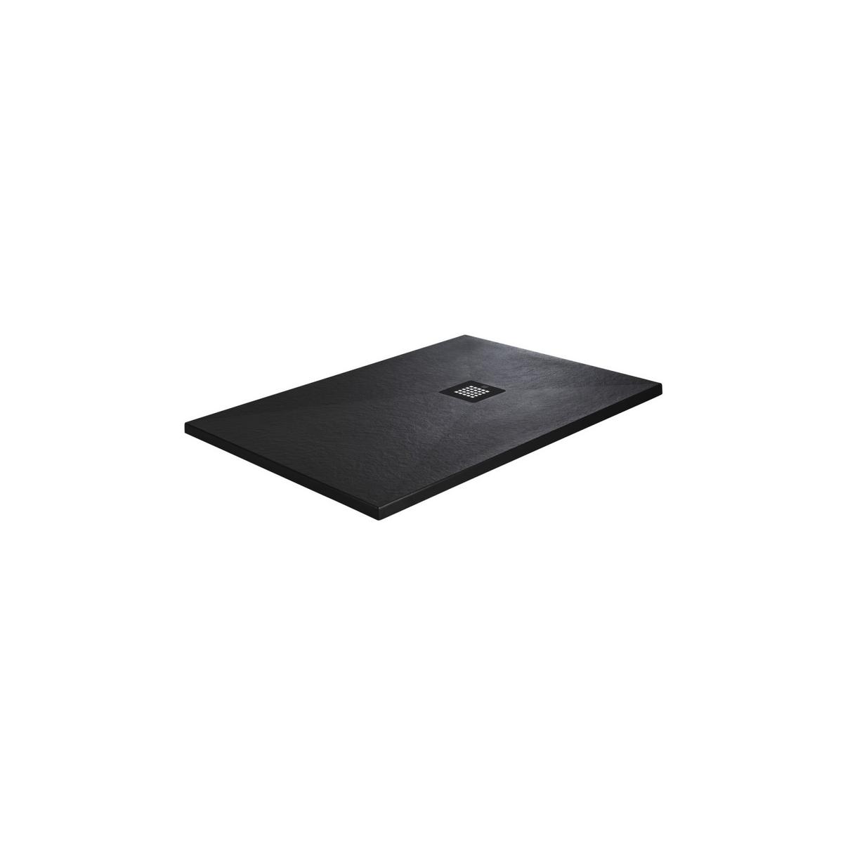 1400x900mm Rectangular Anti-Slip 27mm Slimline Black Stone Resin Shower Tray – Sileti