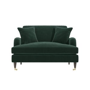 Dark Green Velvet Cuddle Chair - Payton
