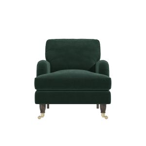 Dark Green Velvet Armchair - Payton