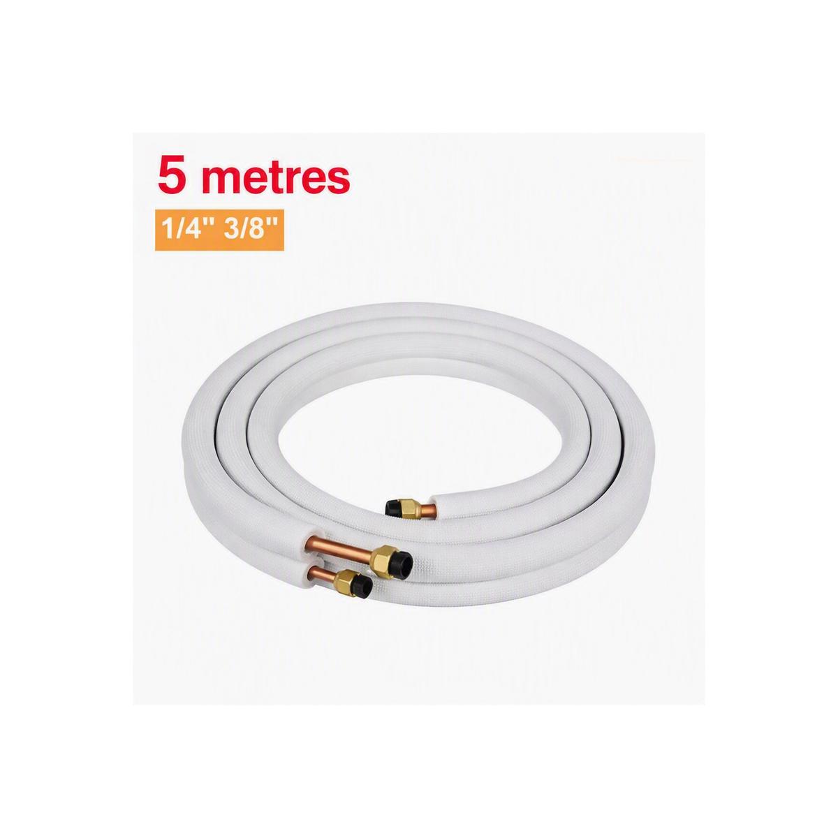 electriQ 5m Pipe for 9000 & 12000 BTU Air Conditioners 1/4 inch 3/8 inch 6.35mm/9.52mm