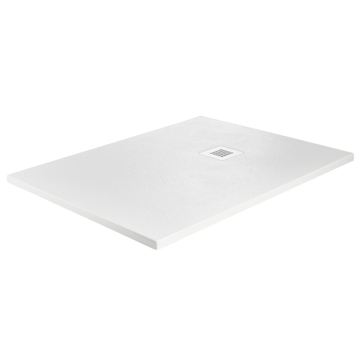 1200x800mm Rectangular Anti-Slip 27mm Slimline White Stone Resin Shower Tray – Sileti