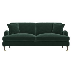 Dark Green Velvet 3 Seater Sofa - Payton