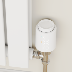 electriQ Smart Modern LED TRV Thermostatic Radiator Valves Wi-Fi Version White