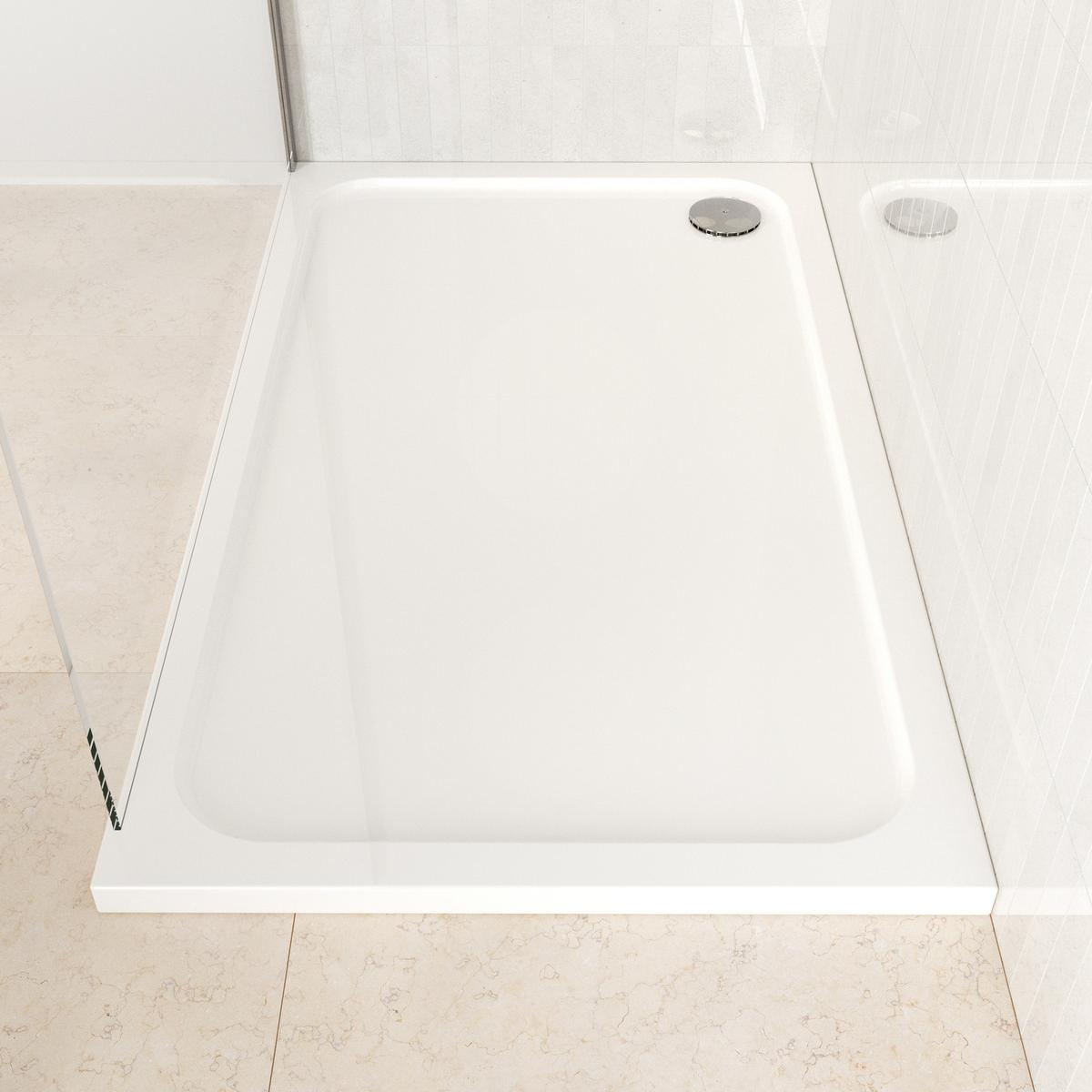 1500x900mm Rectangular 45mm White Stone Resin Shower Tray – Pearl