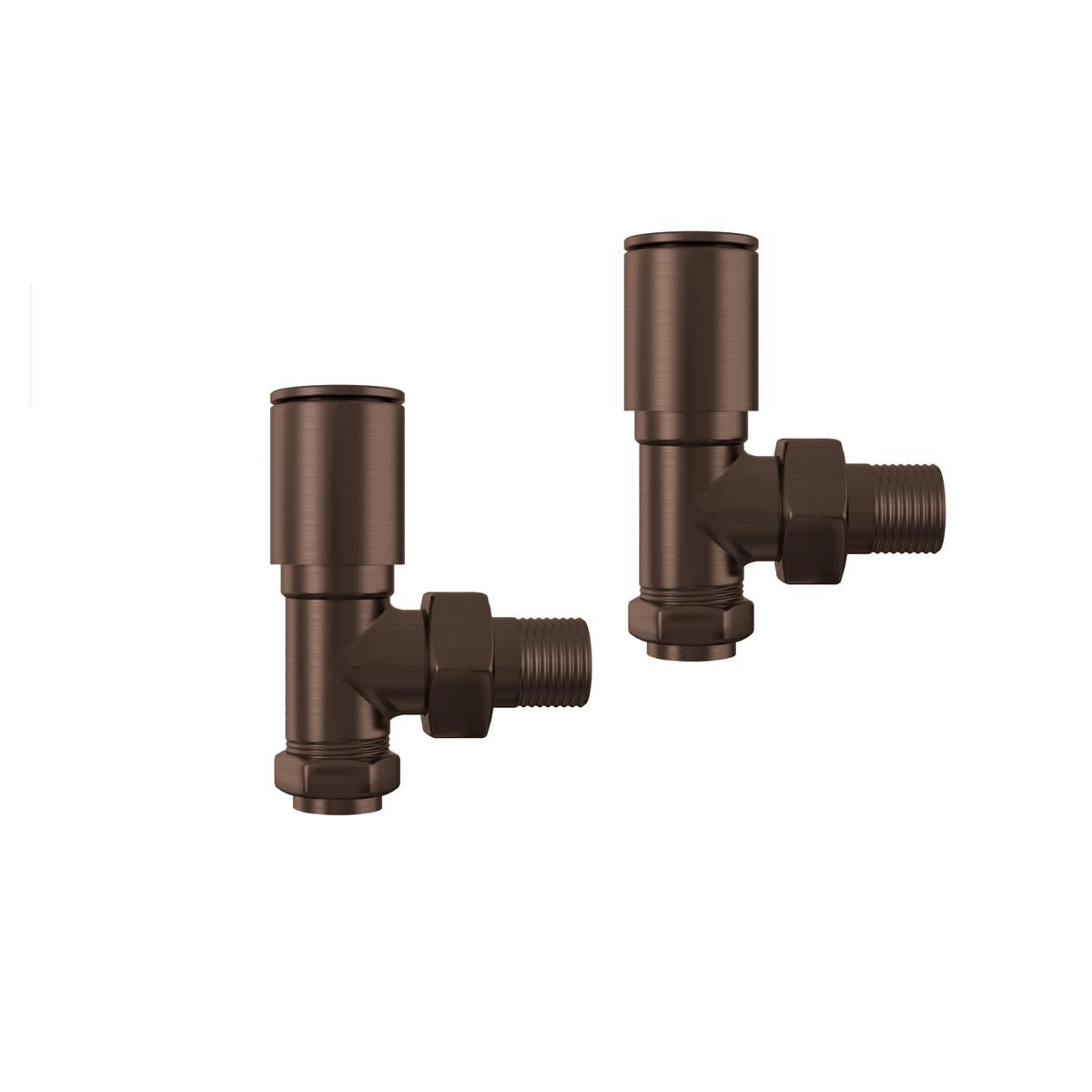Bronze Round Angled Radiator Valves - Nazco