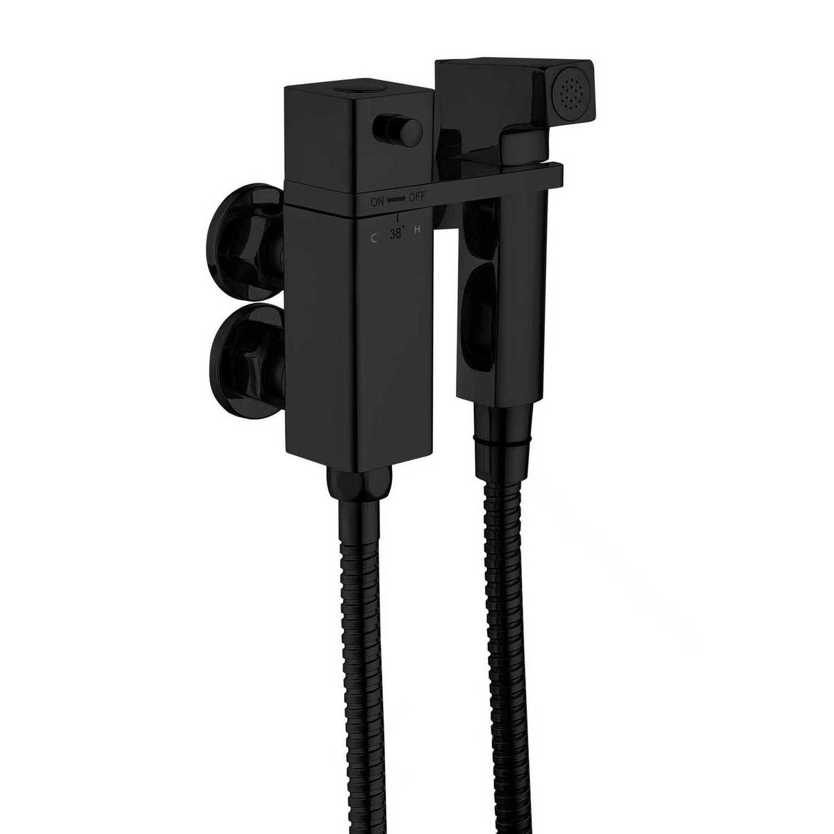 Black Thermostatic Douche Shower / Bidet Shower Spray Kit - Zana
