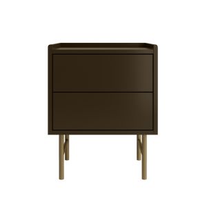 Khaki Green 2 Drawer Modern Bedside Table - Zane