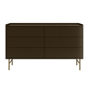 Wide Khaki Green Modern 6 Drawer Chest of Drawers - Zane