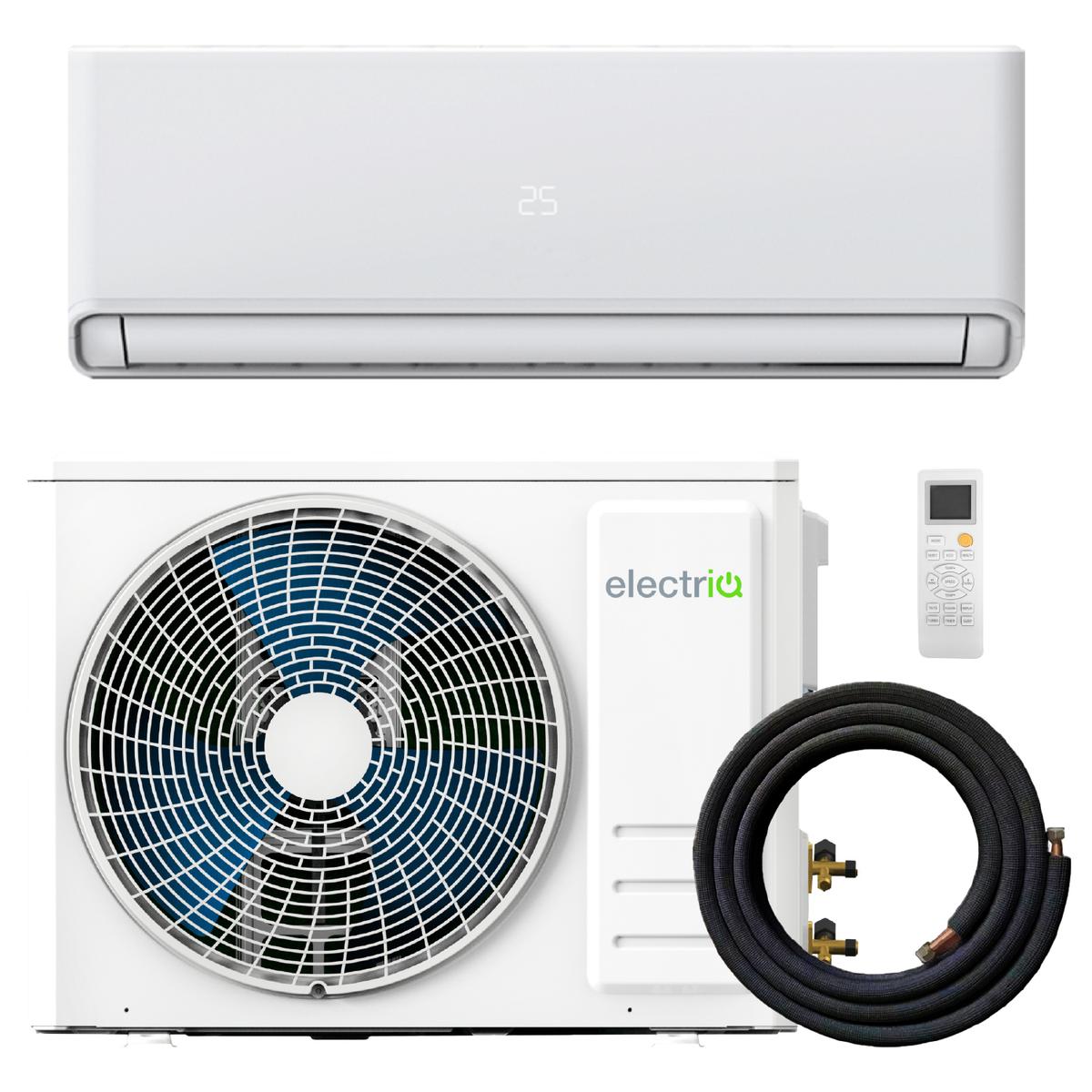 electriQ Easy-Fit 12000 BTU A+++ WiFi Smart Wall Mounted Split Air Conditioner with Heat Pump - 4m Pipe Kit Included