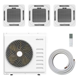 electriQ iQool Multi-Split 2 x 18000 BTU / 1 x 12000 BTU Smart Ceiling Cassette Air Conditioner with Heat Pump - 5m Pipe Kit Included