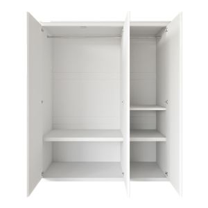 White Gloss 3 Door Wardrobe with Mirror and Soft Close Doors - Lexi