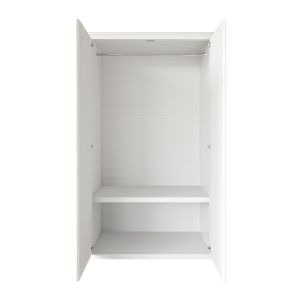 White Gloss Double Mirrored Wardrobe with Soft Close Doors - Lexi